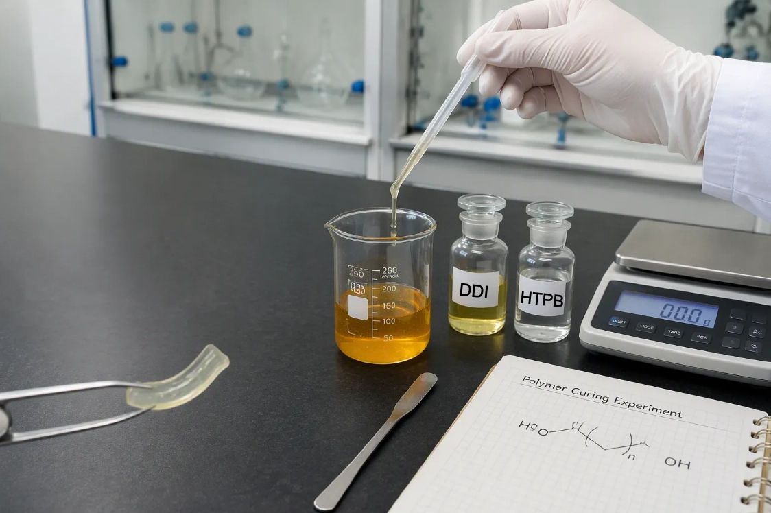 Dimeryldiisocyanat (DDI) wird als H&auml;rter f&uuml;r HTPB-Bindemittelsysteme verwendet